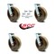 Service Caster 8 Inch High Temp Phenolic Swivel Caster Set with Roller Bearing and Swivel Lock SCC-30CS820-PHRHT-BSL-4 - alternate 1